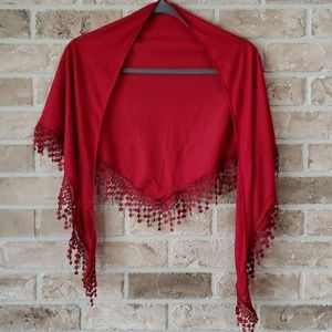 Scarf with Lace, Small Over the Shoulders Scarf